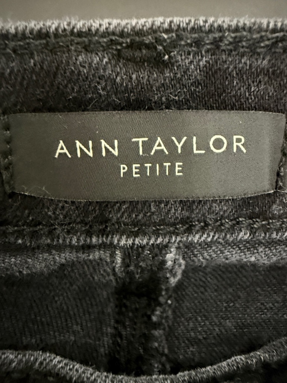 Ann Taylor “The Taper” Jeans. Petite. Black wash denim.